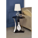 Geiger End Table, Black Glass & Chrome Finish Acme