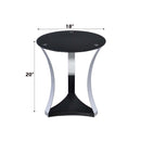 Geiger End Table, Black Glass & Chrome Finish Acme