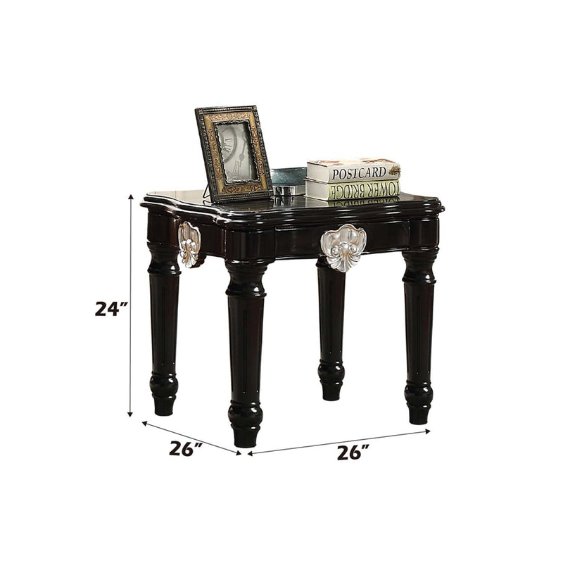 Ernestine End Table, Black Finish Acme