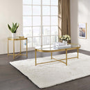 Charrot End Table, Clear Glass Top & Gold Finish Acme