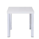 Harta End Table, White High Gloss & Chrome Finish Acme