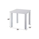 Harta End Table, White High Gloss & Chrome Finish Acme