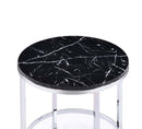 Virlana End Table, Faux Black Marble Top & Chrome Finish Acme