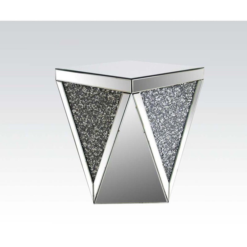 Noralie End Table, Mirrored & Faux Diamonds Acme