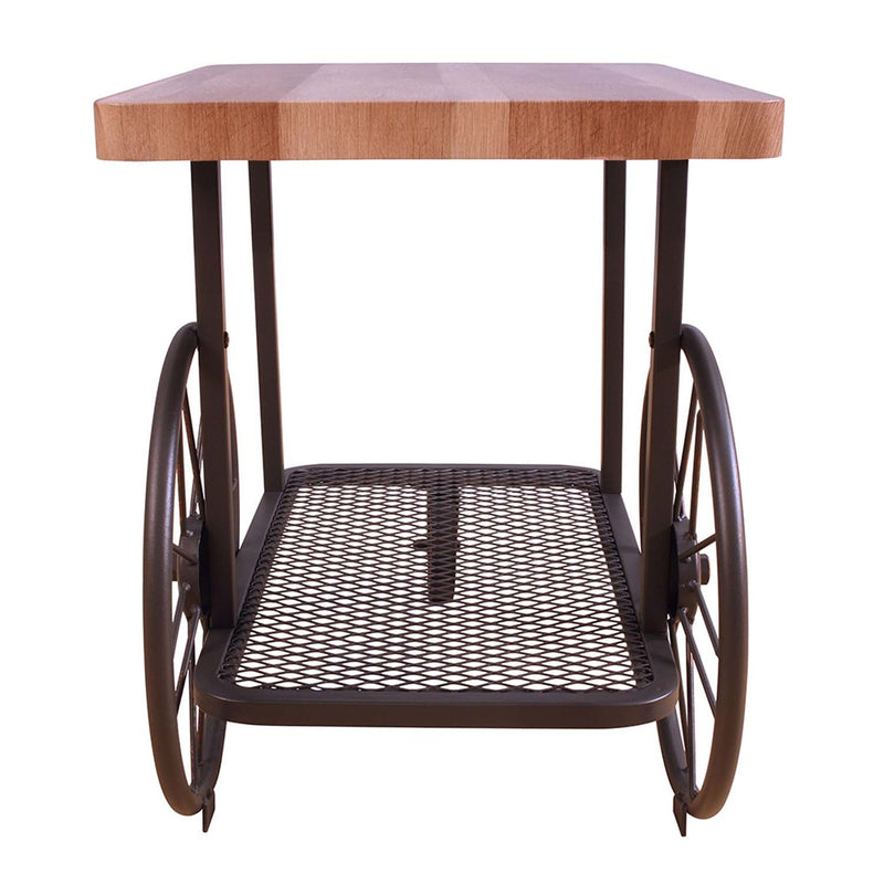 Francie End Table, Oak & Antique Gray Finish Acme
