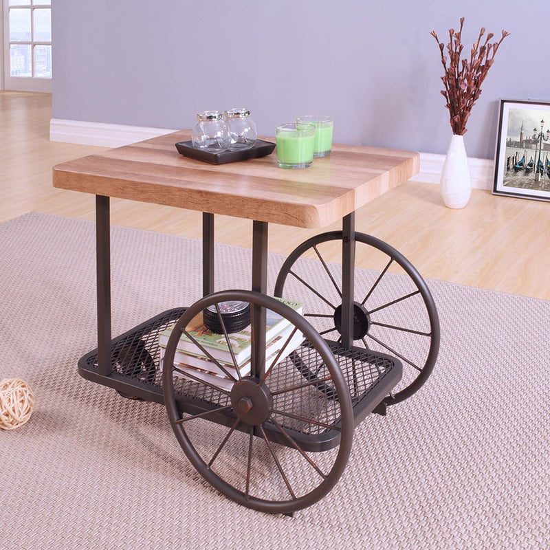 Francie End Table, Oak & Antique Gray Finish Acme