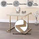 Boice II End Table, Faux Marble Top & Champagne Finish Acme