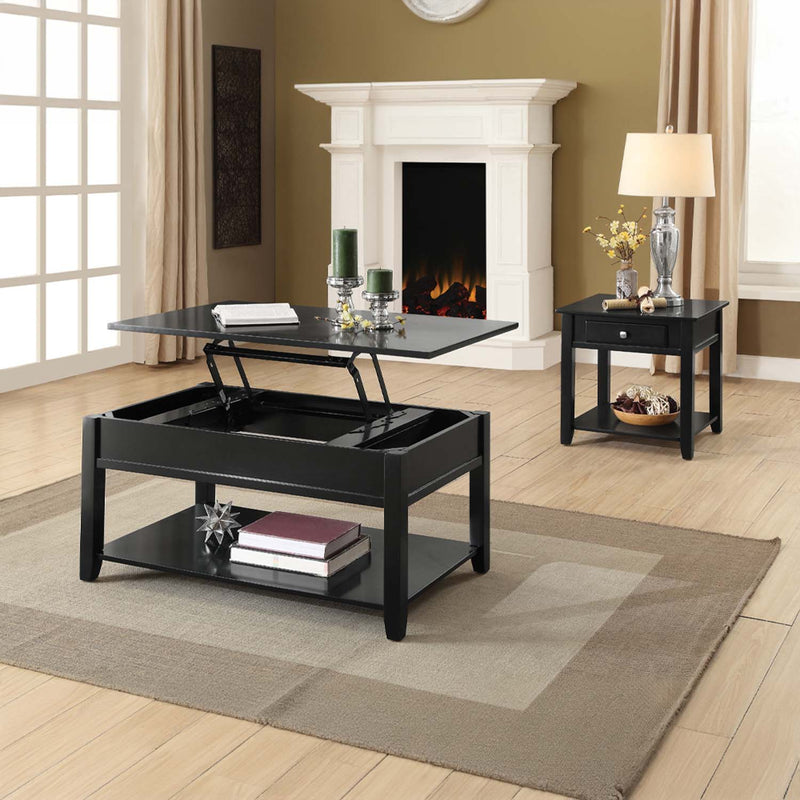 Malachi End Table, Black Finish Acme