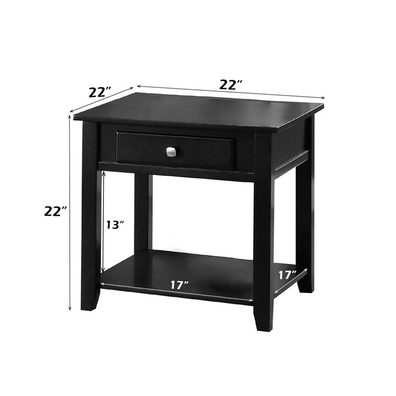 Malachi End Table, Black Finish Acme