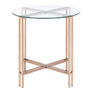 Veises End Table, Champagne Finish Acme