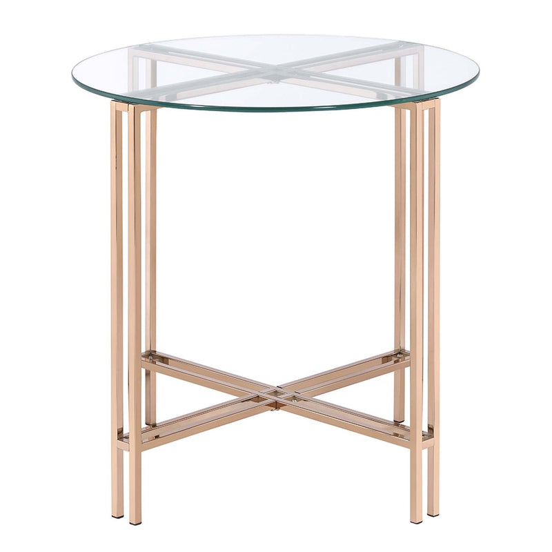 Veises End Table, Champagne Finish Acme