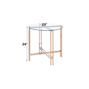 Veises End Table, Champagne Finish Acme