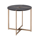 Bromia End Table, Black & Champagne Finish Acme