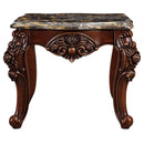 Forsythia End Table, Marble Top & Walnut Finish Acme