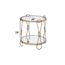 Zekera End Table, Mirrored & Champagne Finish Acme