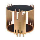 Tanquin End Table, Black Glass & Gold Finish Acme