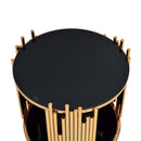 Tanquin End Table, Black Glass & Gold Finish Acme