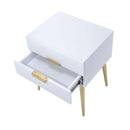 Denvor End Table, White & Gold Finish Acme