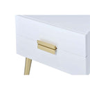 Denvor End Table, White & Gold Finish Acme
