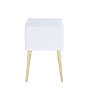 Denvor End Table, White & Gold Finish Acme