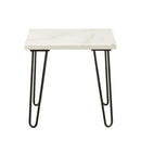 Telestis End Table, White Marble Top & Black Finish Acme