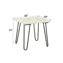 Telestis End Table, White Marble Top & Black Finish Acme