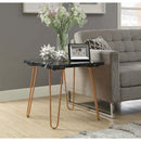 Telestis End Table, Black Marble Top & Gold Finish Acme