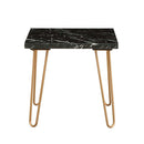 Telestis End Table, Black Marble Top & Gold Finish Acme
