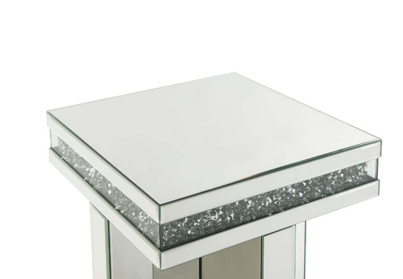 Noralie End Table, Mirrored & Faux Diamonds Acme