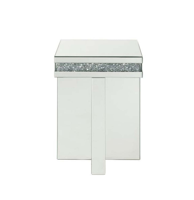Noralie End Table, Mirrored & Faux Diamonds Acme