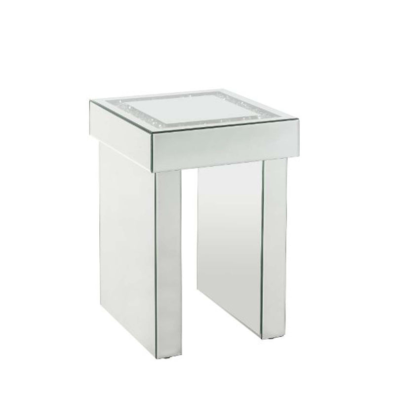 Noralie End Table, Mirrored & Faux Diamonds Acme