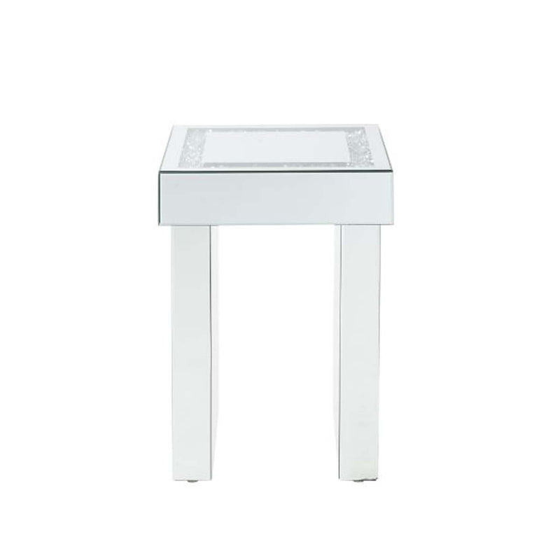 Noralie End Table, Mirrored & Faux Diamonds Acme
