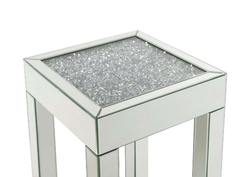 Noralie End Table, Mirrored & Faux Diamonds Acme