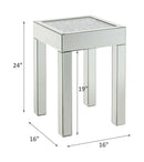 Noralie End Table, Mirrored & Faux Diamonds Acme