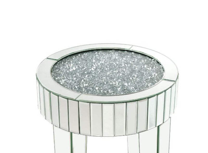 Noralie End Table, Mirrored & Faux Diamonds Acme