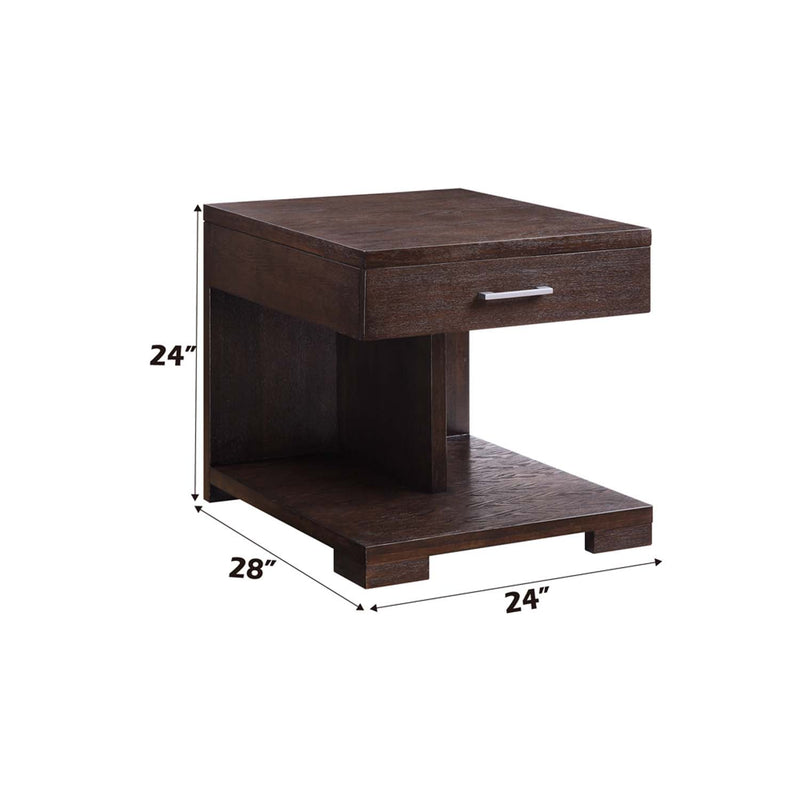 Niamey End Table, Walnut Finish Acme