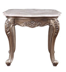 Jayceon End Table, Marble Top & Champagne Finish Acme