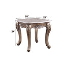 Jayceon End Table, Marble Top & Champagne Finish Acme