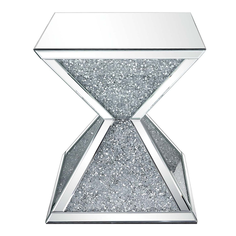 Noralie End Table, Mirrored & Faux Diamonds Acme