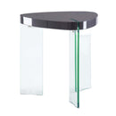 Noland End Table, Clear Glass & Gray High Gloss Finish Acme
