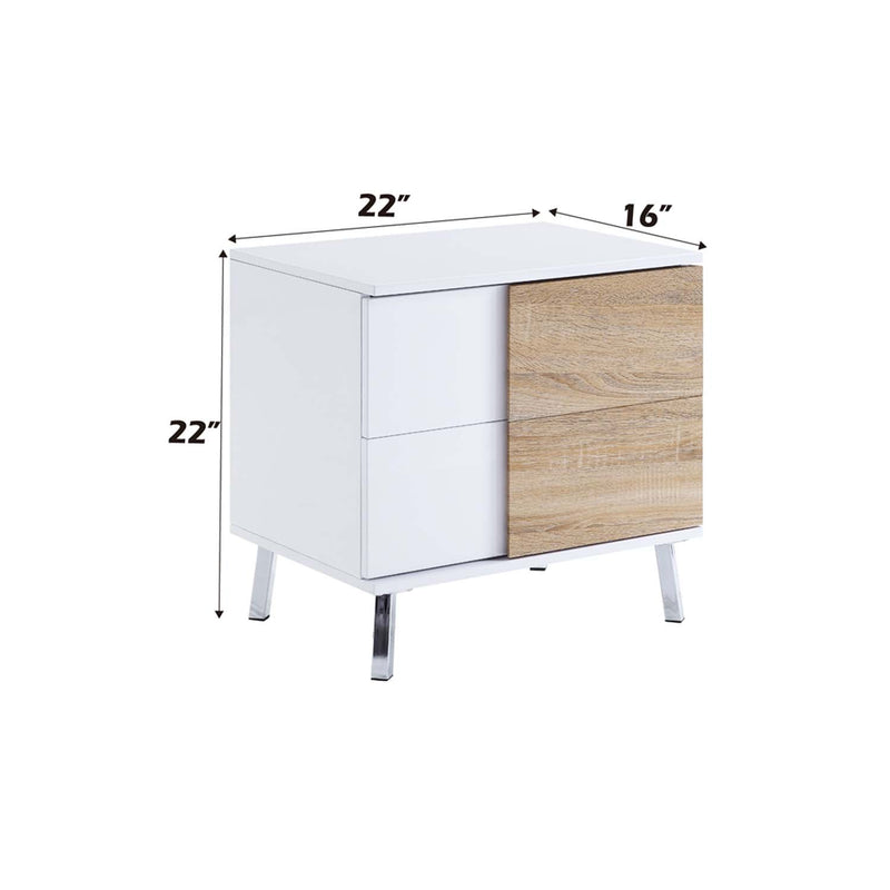 Verux End Table, White High Gloss Finish Acme