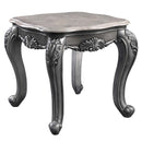 Ariadne End Table, Marble Top & Platinum Finish Acme