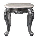 Ariadne End Table, Marble Top & Platinum Finish Acme