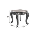 Ariadne End Table, Marble Top & Platinum Finish Acme