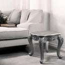 Ariadne End Table, Marble Top & Platinum Finish Acme