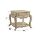 Ragenardus End Table, Antique White Finish Acme