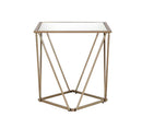 Fogya End Table, Mirrored & Champagne Gold  Finish Acme