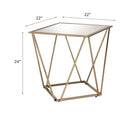 Fogya End Table, Mirrored & Champagne Gold  Finish Acme