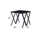 Magenta End Table, Glass Top & Black Finish