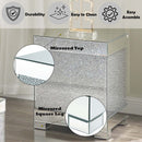 Mallika End Table, Mirrored & Faux Round Crystals